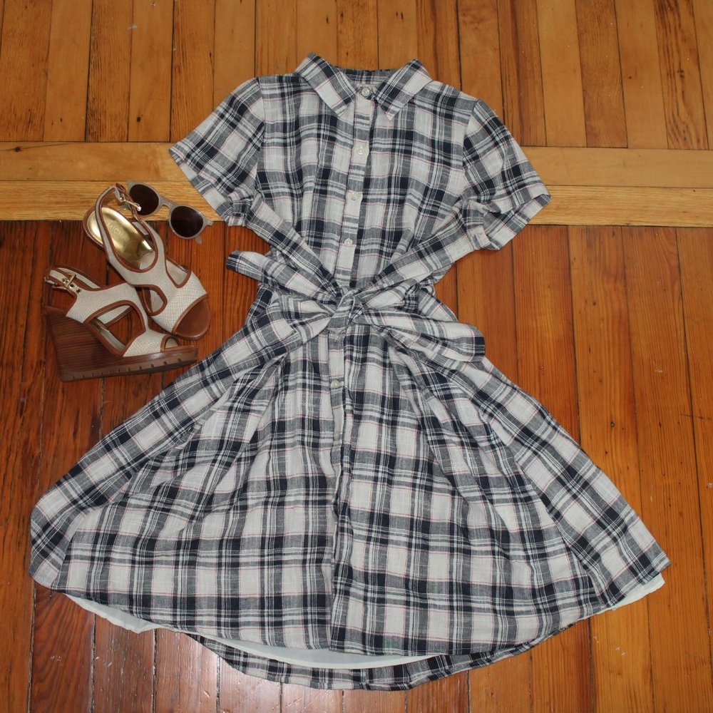 Anthropologie flannel tshirt wrap dress